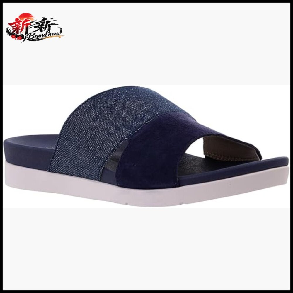 Soft Suede Slide Sandals With Orthotic Support And Leather Lining